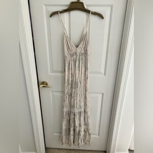 Mossimo Supply Co. Cream and Gray Maxi Dress